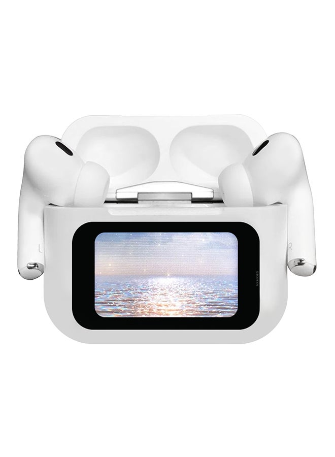 MARGOUN Pods Pro 2 Wireless Bluetooth Headphones Compatible With OnePlus 12 With Digital Led Display Touch Screen Noise Cancelling With High Sound Quality White - Image 2