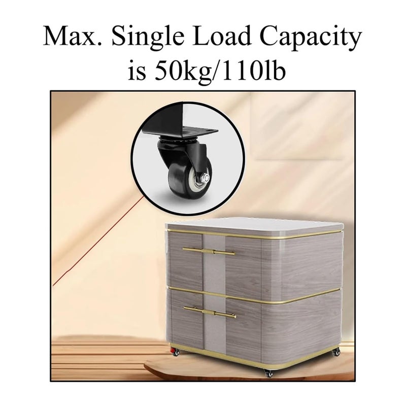 Universal Wheel 2 Inch Swivel Caster Wheels 2pcs L Shaped Bracket For Furniture Trolley Kitchen Cabinet - Image 4