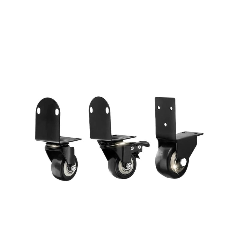 Universal Wheel 2 Inch Swivel Caster Wheels 2pcs L Shaped Bracket For Furniture Trolley Kitchen Cabinet - Image 1