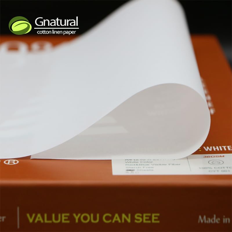 gnatural Business Paper 100% Cotton 21.6 x 27.9 cm 10.9 kg Inkjet Laser Printing Paper White Waterproof Watermark Paper 100 Sheets Low Strength - Image 4