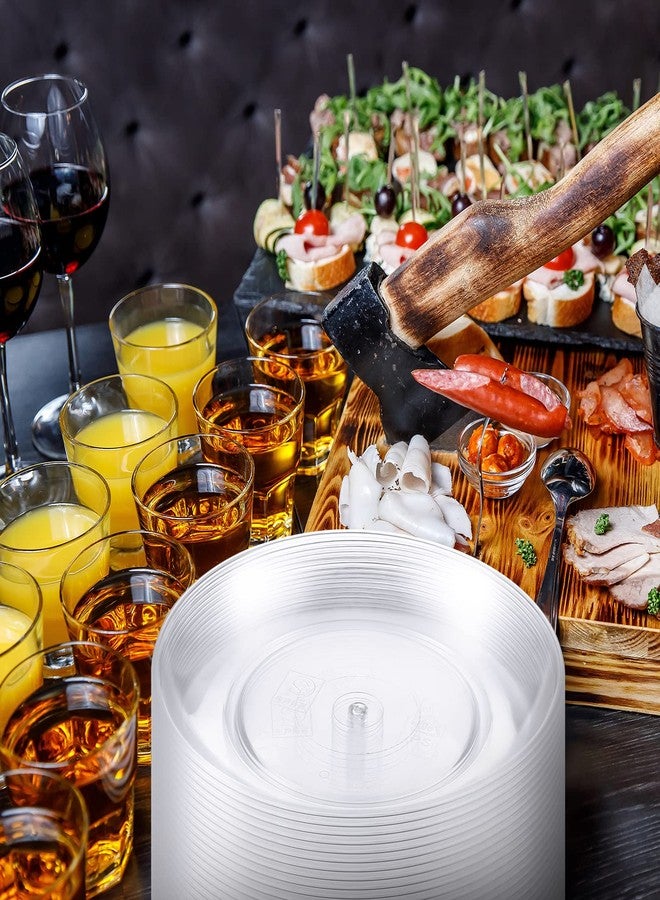 Zopeal 100 Pcs 7.5 Inch Clear Plastic Plates Disposable Dessert Plates Elegant Appetizer Crystal Dinner Heavy Duty Cake Round Salad for Wedding Party - Image 4