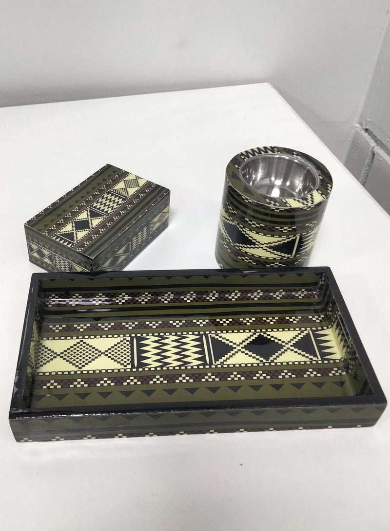 Incense burner set consisting of 3 pieces, size 22x11.5  - Image 2