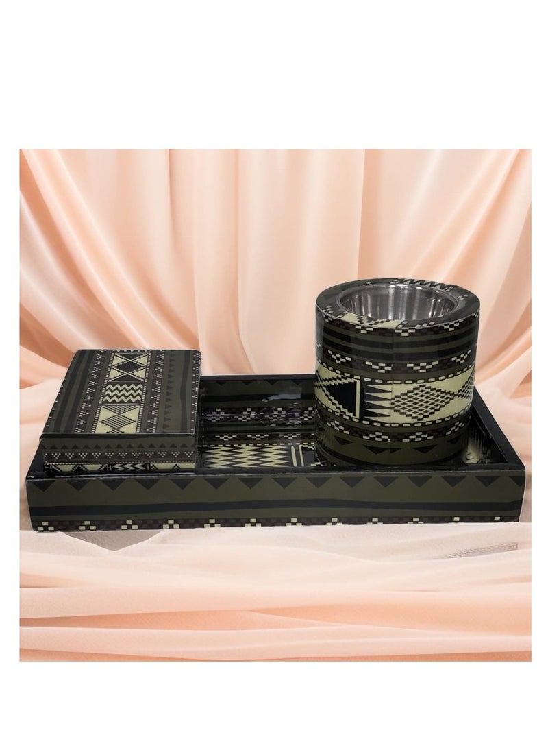 Incense burner set consisting of 3 pieces, size 22x11.5  - Image 1