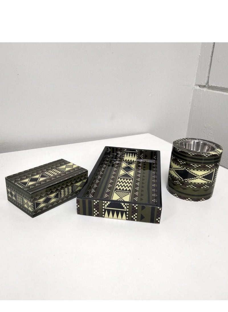 Incense burner set consisting of 3 pieces, size 22x11.5  - Image 3