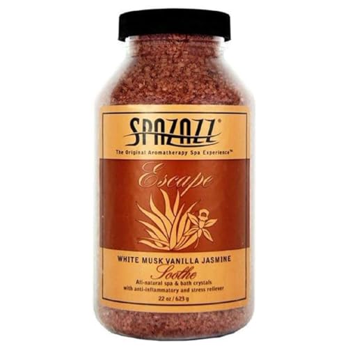 Spazazz SPZ-110 Escape Aromatherapy Crystals Container, 22-Ounce, White Musk Jasmine Vanilla Soothe - Image 1