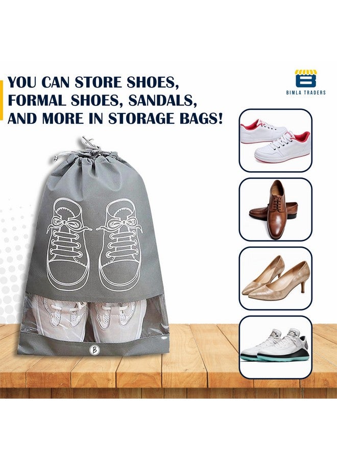 BTfash Shoes Bag for Travel & Storage Organizer for Men & Women | Travel Accessories | Shoe Organizer | Shoe Cover for Travel Essentials (Grey,Pack of 9) - Image 4