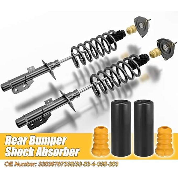 يو إكس سيل طقم مكون من قطعتين من ممتص الصدمات الخلفي متعدد الأغراض، غطاء غبار الصدمات، مناسب لسيارة بي إم دبليو M3 موديل 2008-2013، رقم المنتج: 33536767335 - Image 2