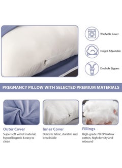 Pregnancy Pillow 57 Inches U Shaped Maternity Pillow With Removable Cover Full Body Pillow Support For Back Hips Legs Belly - pzsku/ZD91ADFF78B4C56FFA9ECZ/45/_/1724412669/f9802ecd-9df2-4590-a8c9-4d771388bc16