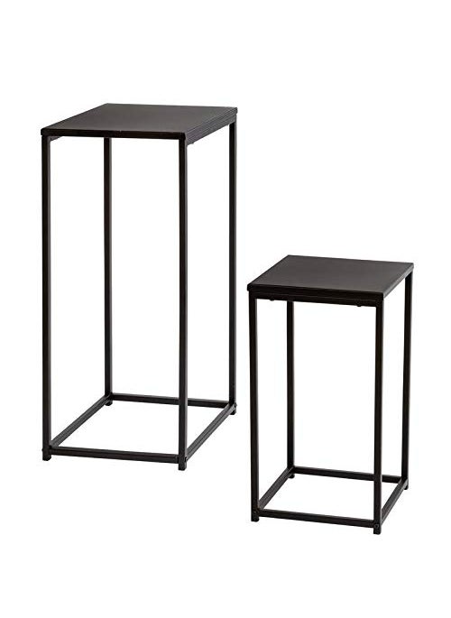 INDIAN DECOR 48354 Modern Nesting Side Table Set of 2 Tall Frame Nesting Tables Black