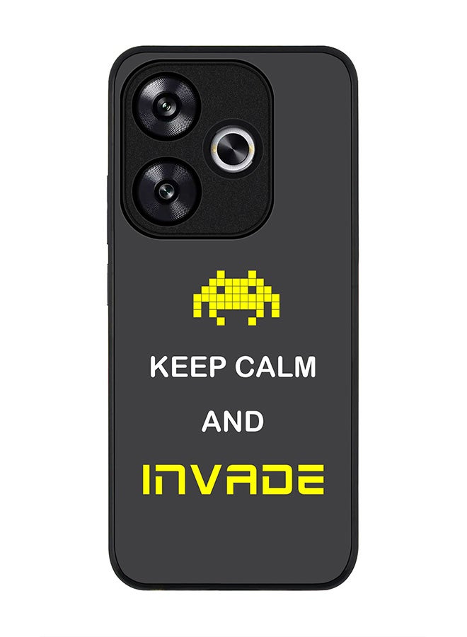 Stylizedd Rugged Black edge case for Xiaomi Poco F6 / Xiaomi Redmi Turbo 3, Slim fit Soft Case Flexible Anti Drop TPU Gel Thin Cover - Keep Calm And Invade - Image 1