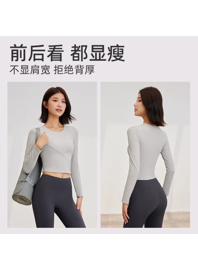 Never Me Yoga Outfit For Women, Sports Set For Autumn And Winter, Long-sleeve Quick-dry Ladies Fitness Wear, Running And Pilates Training Clothes, Two-piece Set