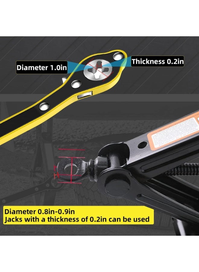 Labor-Saving Ratchet Car Jack with Long Handle and Lug Wrench – Positive & Reverse Knob Design for Easy Tire Changes - Image 2