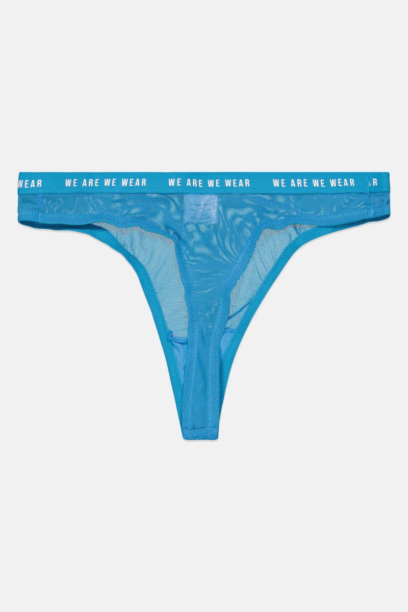We Are We Wear Women Brand Logo Pull On Panties, Blue - Image 1