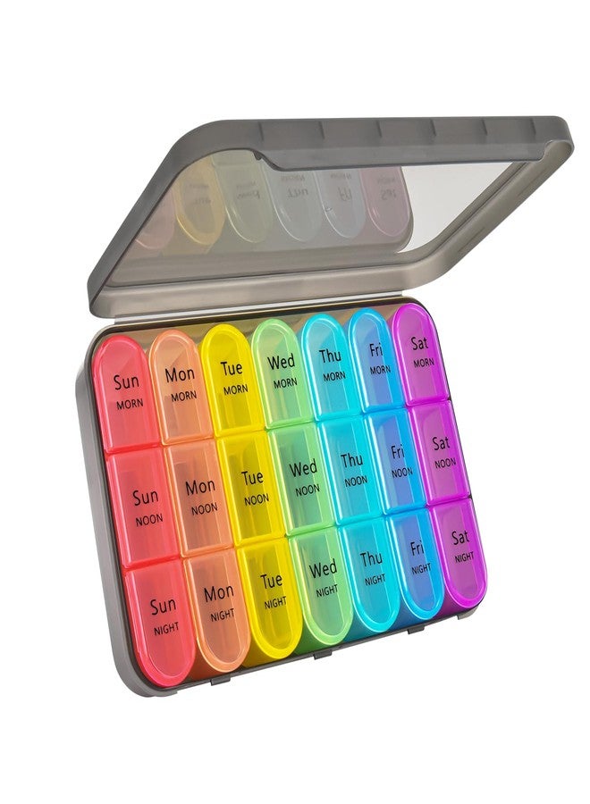 Greencycle Weekly Pill Organizer, 7 Day / 3 Times A Day Large Pill Cases Moisture-Proof Pill Box AM PM Medicine Organizer to Hold Vitamins Fish Oil Compartments Supplements (1 Pack - Image 1