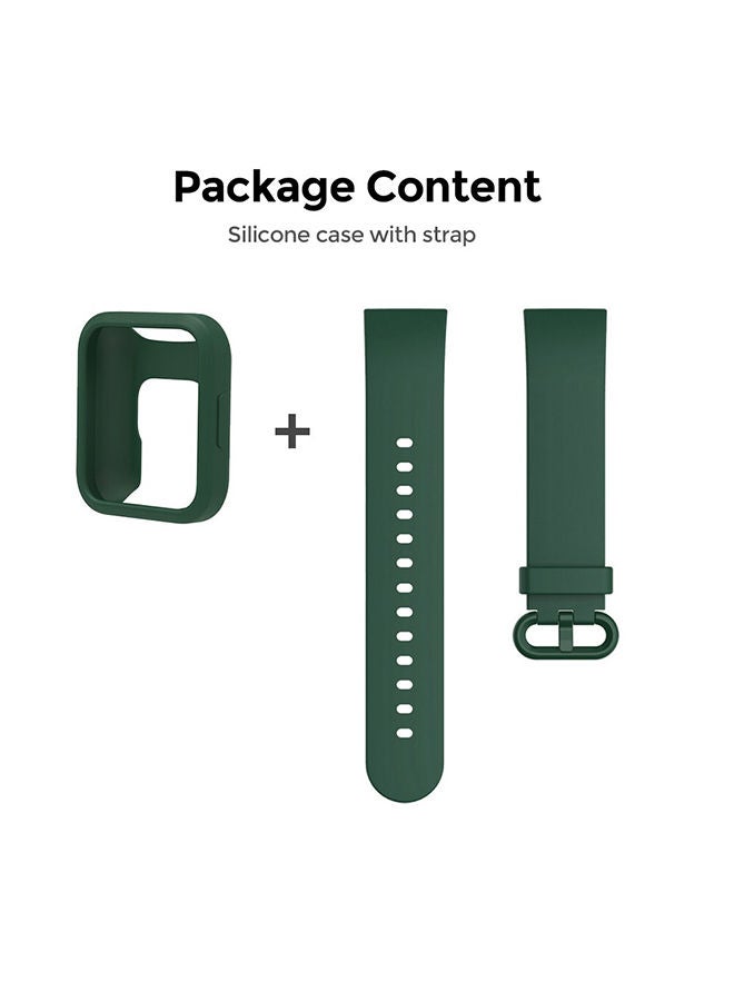O Ozone Silicon Band+Matching case For Xiaomi MI Lite /Redmi Band Dark Green - Image 5
