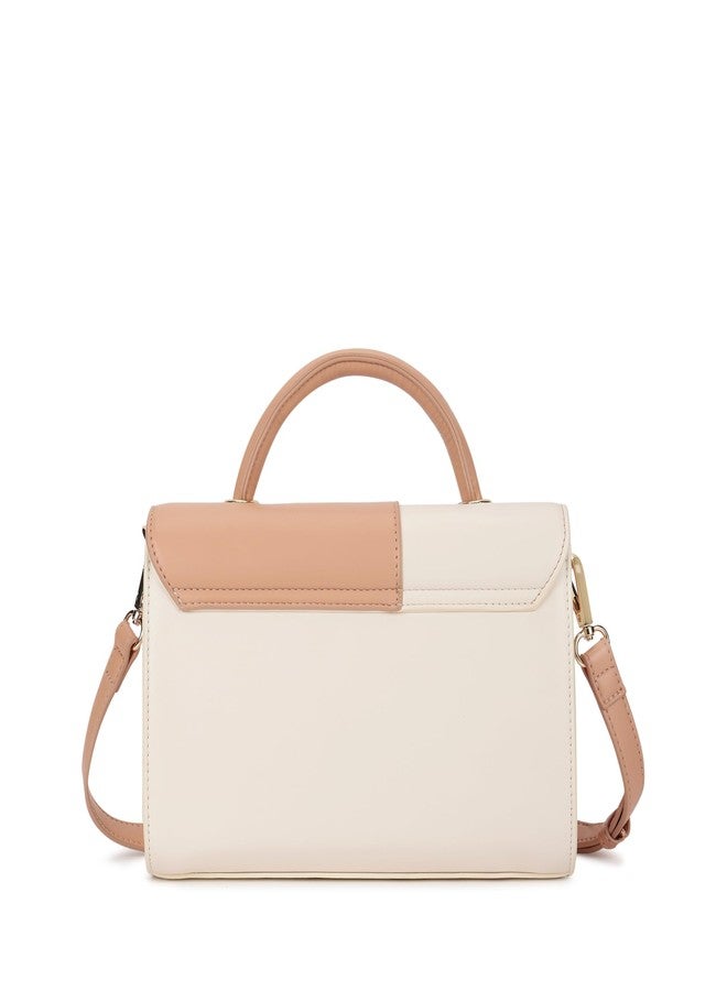 Fastrack Pastel Play Satchel | Faux-Leather Women’s Handbag in Pink & White | Buckle-Flap Design with Dual Carry Options & Spacious Interior - Image 5
