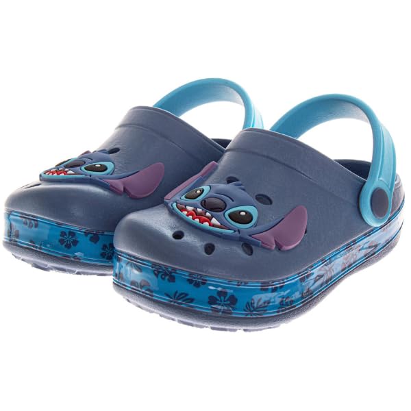Josmo Lilo & Stitch Girls Clog Sandals Slip-On Slides Closed Toe Clogs with Backstrap Summer Beach Pool Shoes- Blue Size 7-8 Toddler - Image 1