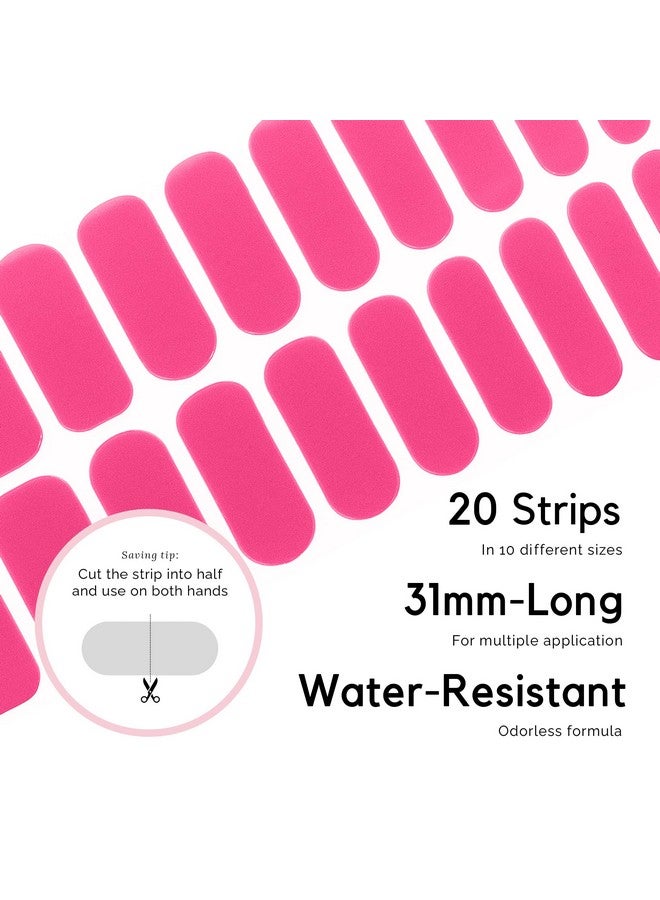 NAILOG Semi Cured Gel Nail Strips│20Pcs Extra Long Nail Polish Strips│Nail Stickers With Glossy Gel Finishing│Pink Bomb - Image 4