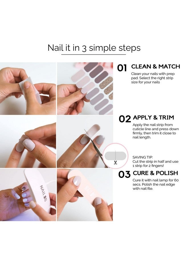 NAILOG Semi Cured Gel Nail Strips│20Pcs Extra Long Nail Polish Strips│Nail Stickers With Glossy Gel Finishing│Pink Bomb - Image 5