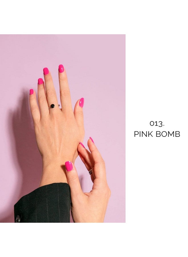 NAILOG Semi Cured Gel Nail Strips│20Pcs Extra Long Nail Polish Strips│Nail Stickers With Glossy Gel Finishing│Pink Bomb - Image 2