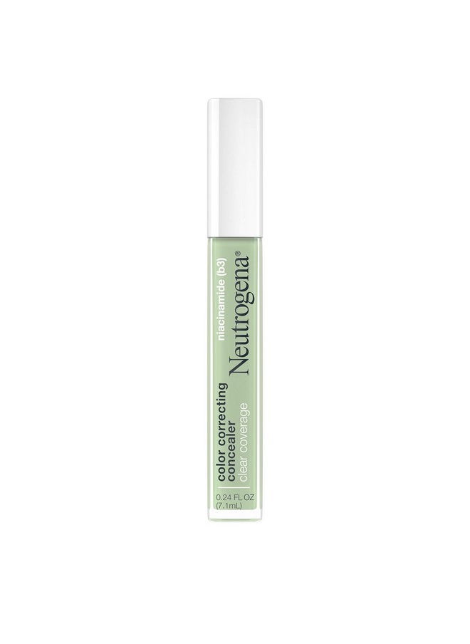 Clear Coverage Color Correcting Lightweight Face Concealer Makeup With Niacinamide & Green Pigment To Help Reduce Redness 0.24 Fl Oz