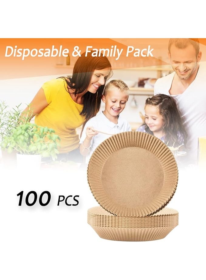 Air Fryer Liners Disposable, 100 PCS Non-stick Parchment Paper Liners Round, Grease Proof Bakery Baking Paper for Airfryer Basket Roasting, Oil-proof, Food Grade, Air Fryer Accessories - Image 5