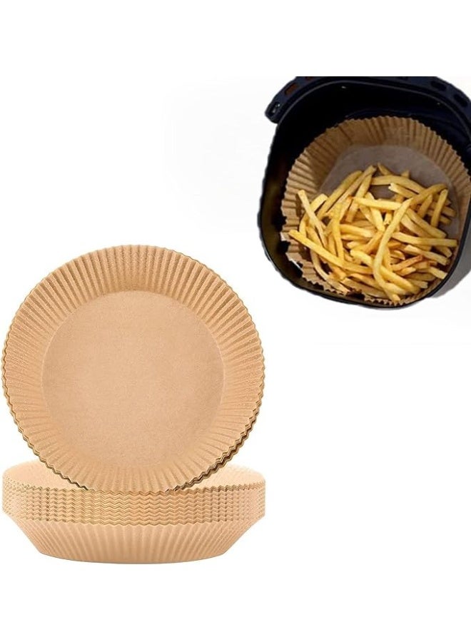 Air Fryer Liners Disposable, 100 PCS Non-stick Parchment Paper Liners Round, Grease Proof Bakery Baking Paper for Airfryer Basket Roasting, Oil-proof, Food Grade, Air Fryer Accessories - Image 1
