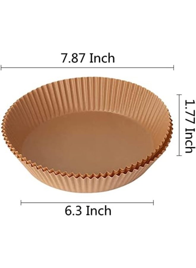 Air Fryer Liners Disposable, 100 PCS Non-stick Parchment Paper Liners Round, Grease Proof Bakery Baking Paper for Airfryer Basket Roasting, Oil-proof, Food Grade, Air Fryer Accessories - Image 2