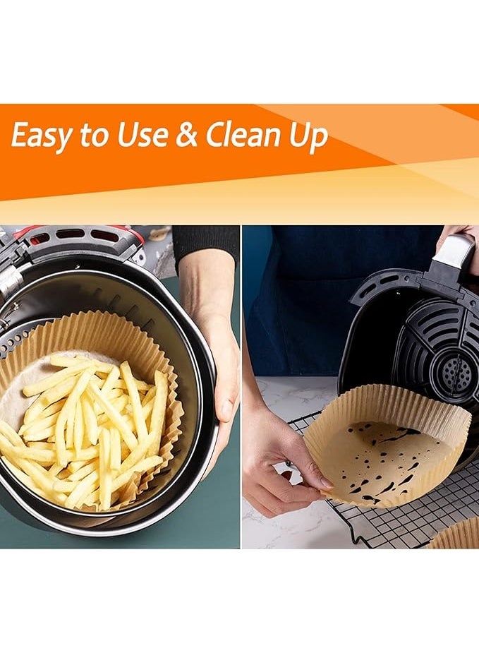Air Fryer Liners Disposable, 100 PCS Non-stick Parchment Paper Liners Round, Grease Proof Bakery Baking Paper for Airfryer Basket Roasting, Oil-proof, Food Grade, Air Fryer Accessories - Image 3