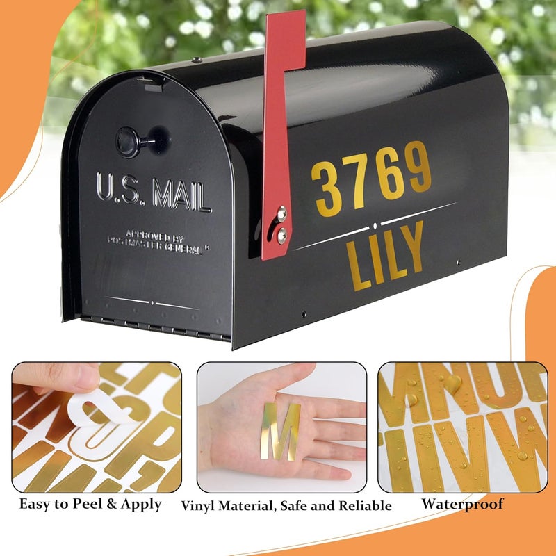 Metsyth Letter Stickers 30 Sheets 1500 PCS Large Alphabet Sticker 2 Inch Vinyl Self Adhesive Stick on Stickers for Water Bottles Cup Mailbox Number Address Crafts Scrapbooking Bulletin Board Decor (Gold) - Image 3