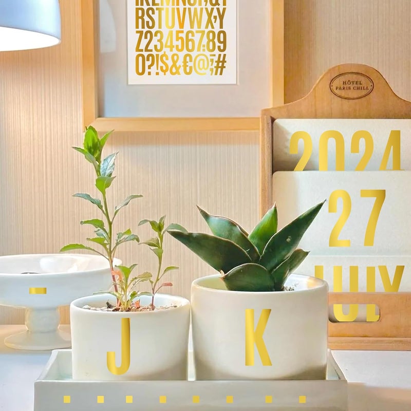 Metsyth Letter Stickers 30 Sheets 1500 PCS Large Alphabet Sticker 2 Inch Vinyl Self Adhesive Stick on Stickers for Water Bottles Cup Mailbox Number Address Crafts Scrapbooking Bulletin Board Decor (Gold) - Image 4