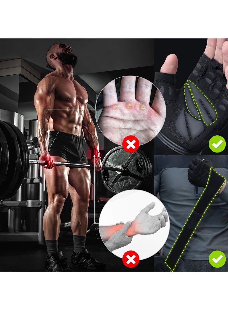 Zikra Padded Workout Gloves for Men - Weight Lifting Gym Gloves with Wrist Wrap Support, Full Palm Protection & Extra Grip for Weightlifting, Exercise, Cross Training, Fitness, Pull-ups - Image 3