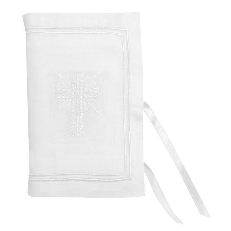 Stephan Baby Stephan Baby Keepsake Bible with Embroidered Cover and RibbonTie Closure White 