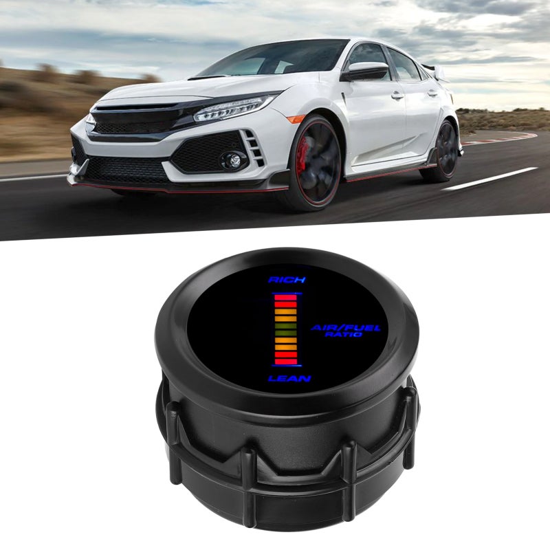 Universal Air Fuel Ratio Gauge 12V:Narrowband O2 Sensor High Response & Accuracy - Bright Blue LED Illumination Electronic Gauge for 12V Car Models Racing Car Interior - Image 4