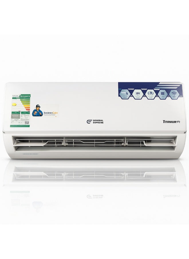 جنرال سوبريم مكيف جنرال سوبريم سبليت 24 بارد فقط 2 طن تيتانيوم برايم واي فاي ريش ذهبية توزيع هواء أربعة إتجاهات خاصية الاستشعار إستخدام موسم حج 1446 بالكرتون ضمان ساري المفعول - Image 1