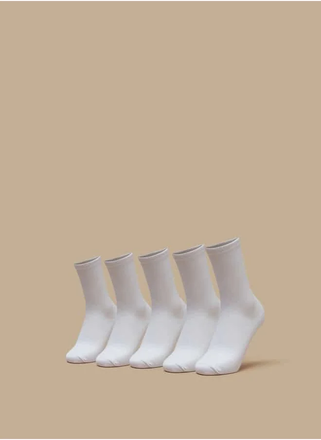 ال بي ال من شو اكسبرس Solid Crew Length Socks - Set of 5