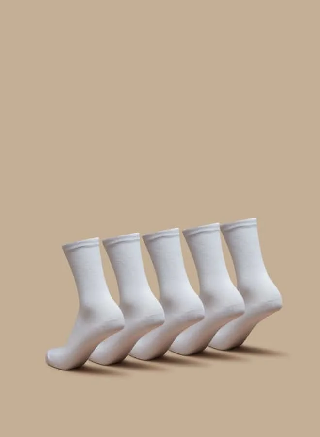 LBL by Shoexpress Solid Crew Length Socks - Set of 5