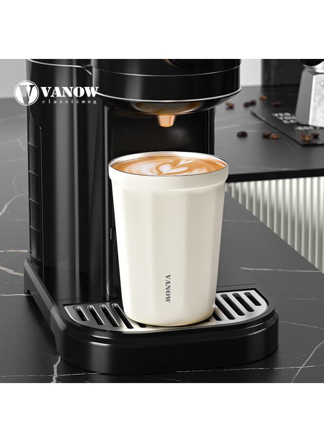 Vanow Insulated Mug Coffee Cup With Ceramic Inner, Large Capacity, Stylish Design For Men And Women, Portable Water Bottle For Students, Cream White - Image 4