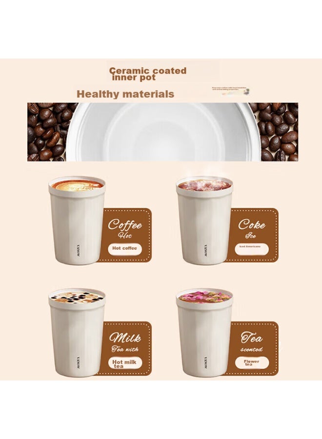 Vanow Insulated Mug Coffee Cup With Ceramic Inner, Large Capacity, Stylish Design For Men And Women, Portable Water Bottle For Students, Cream White - Image 2