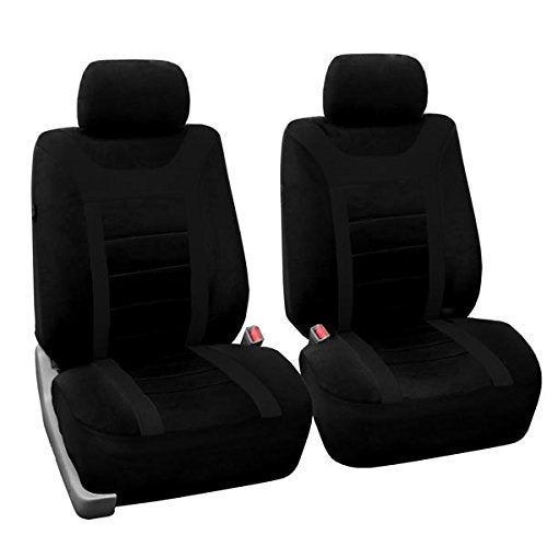 FH Group Car Seat Covers Sports Seat Covers Front Seats Only Airbag Compatible Black Automotive Seat Cover Combo Small Car Seat Cover Design Universal Fit Interior Accessories Cars Trucks SUVs