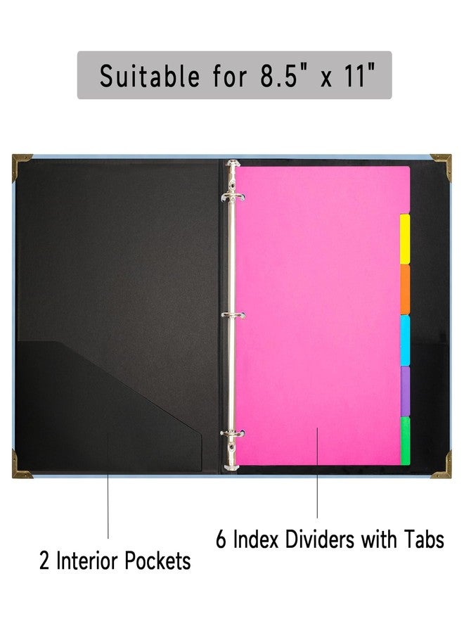 Cherrich 3 Ring Binder 1 Inch for 8.5" x 11" Paper, Planner Binder with Dividers and 2 Interior Pockets Paper for Organization of School, Business and Home - Image 3