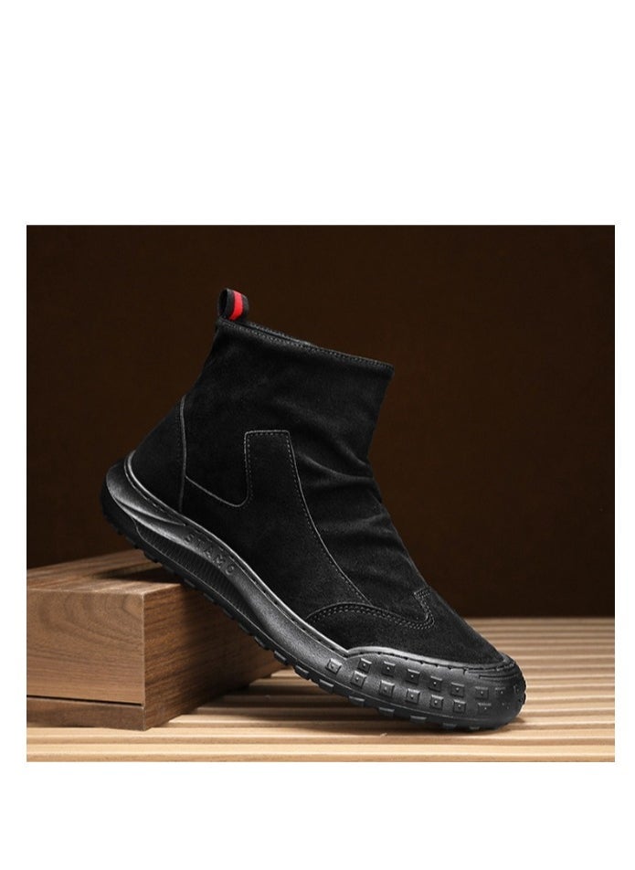 Martin Boots New High Top Casual Fashion Shoes Black Anti Dirt and Wear Resistant Fashion Men's Leather Boots - Image 1