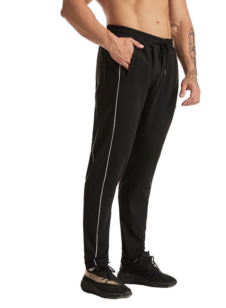 Loquat Men Quick Dry Breathable Sports Sweatpants Black  - Image 2