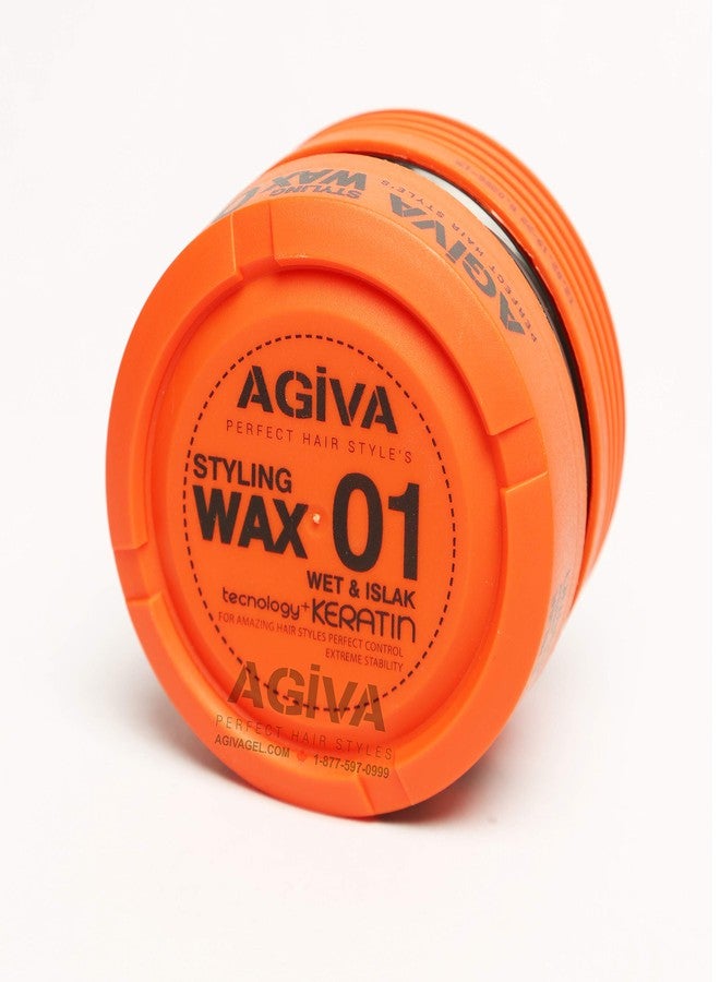 Agiva Hair Styling Crystal Wax 01 Strong Hold Wet Look Plus Keratin 6oz - Image 2