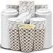 Ginkgo 100 Pack Disposable To Go Coffee Cups with Lids 16 oz Brown Minimalist Pattern Paper Hot CoCoa Cups Suitable for Travel Party Shops Cafes - Image 1