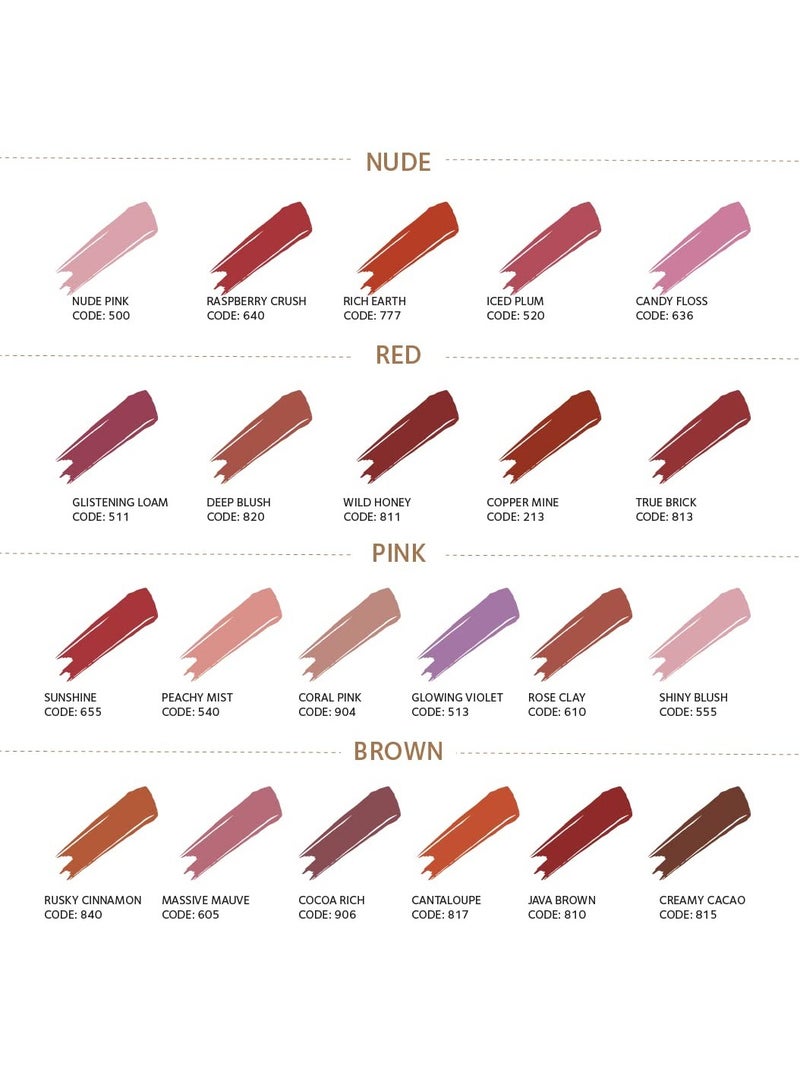 SoulTree Ayurvedic Lipstick Colour Cocoa Rich 906 4gm - Image 3