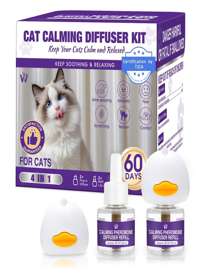 WRAERC Cat Calming Diffuser Premium Cat Pheromones Calming Diffuser Effectively Relieve Anxiety Stress Aggression Cat Refill Reduce Fighting Spraying and Scratching Calm Relaxing Plugin 800 sq ft Coverage - Image 1