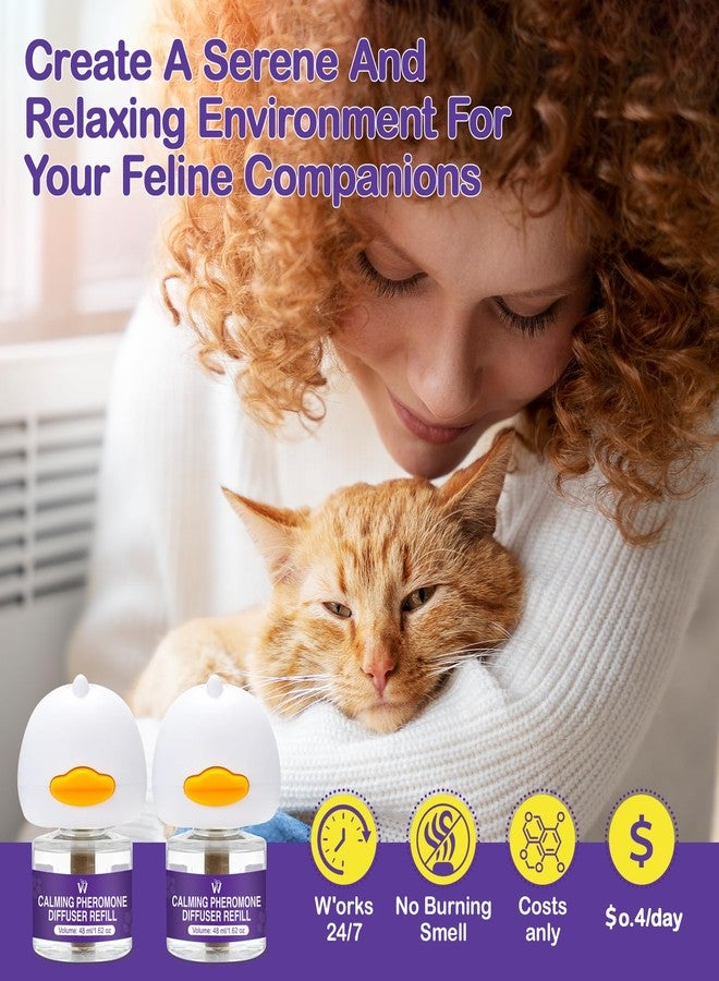 WRAERC Cat Calming Diffuser Premium Cat Pheromones Calming Diffuser Effectively Relieve Anxiety Stress Aggression Cat Refill Reduce Fighting Spraying and Scratching Calm Relaxing Plugin 800 sq ft Coverage - Image 3