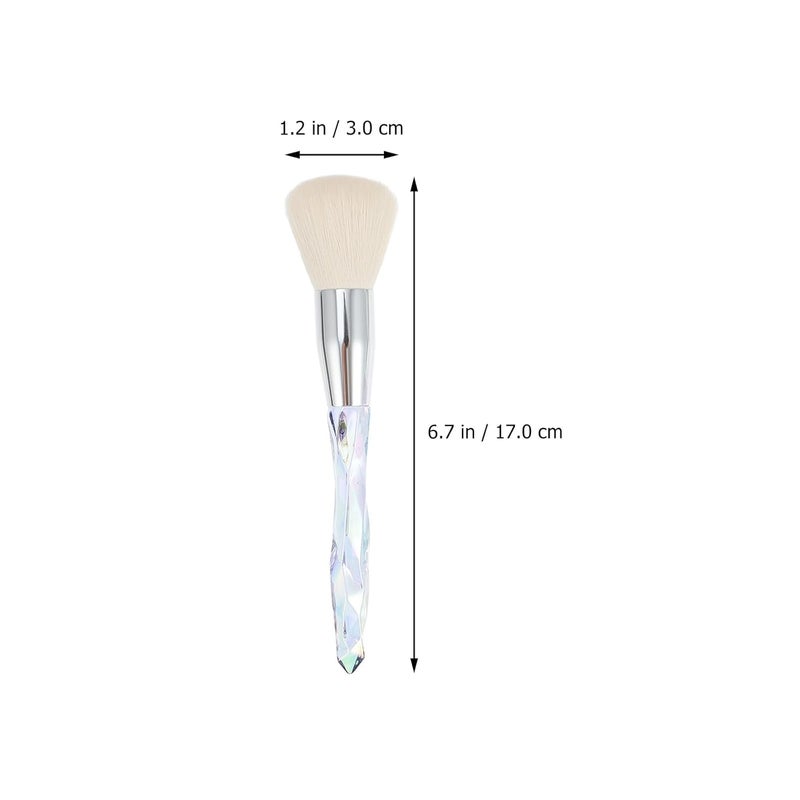 10pcs Makeup Brush Set with Crystal Acrylic Handles, Silver Ferrules, White Synthetic Bristles for Foundation, Powder, Eyeliner – Professional Cosmetic Kit for Face and Eye Makeup - Image 2