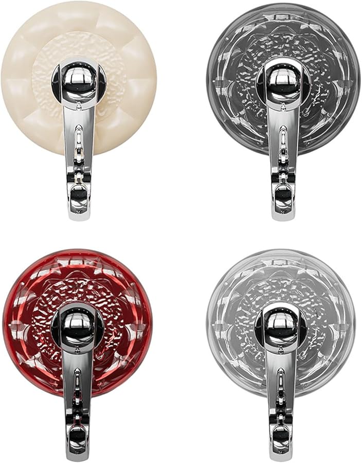 خطافات شفافة رمادية ذات أكواب شفاطة 4 قطع بتصميم تموجات كلاسيكي لتنظيم المطبخ والحمام - Image 5